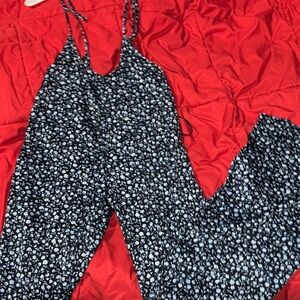 Elegant Black and White Floral Jumpsuit